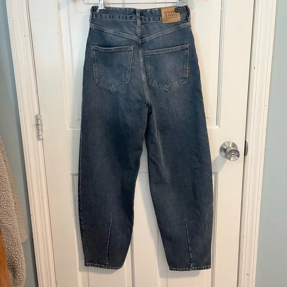 Scotch and Soda The Tide Workwear Balloon Jeans 25 Barrel Leg Dark Wash Baggy - Picture 8 of 13